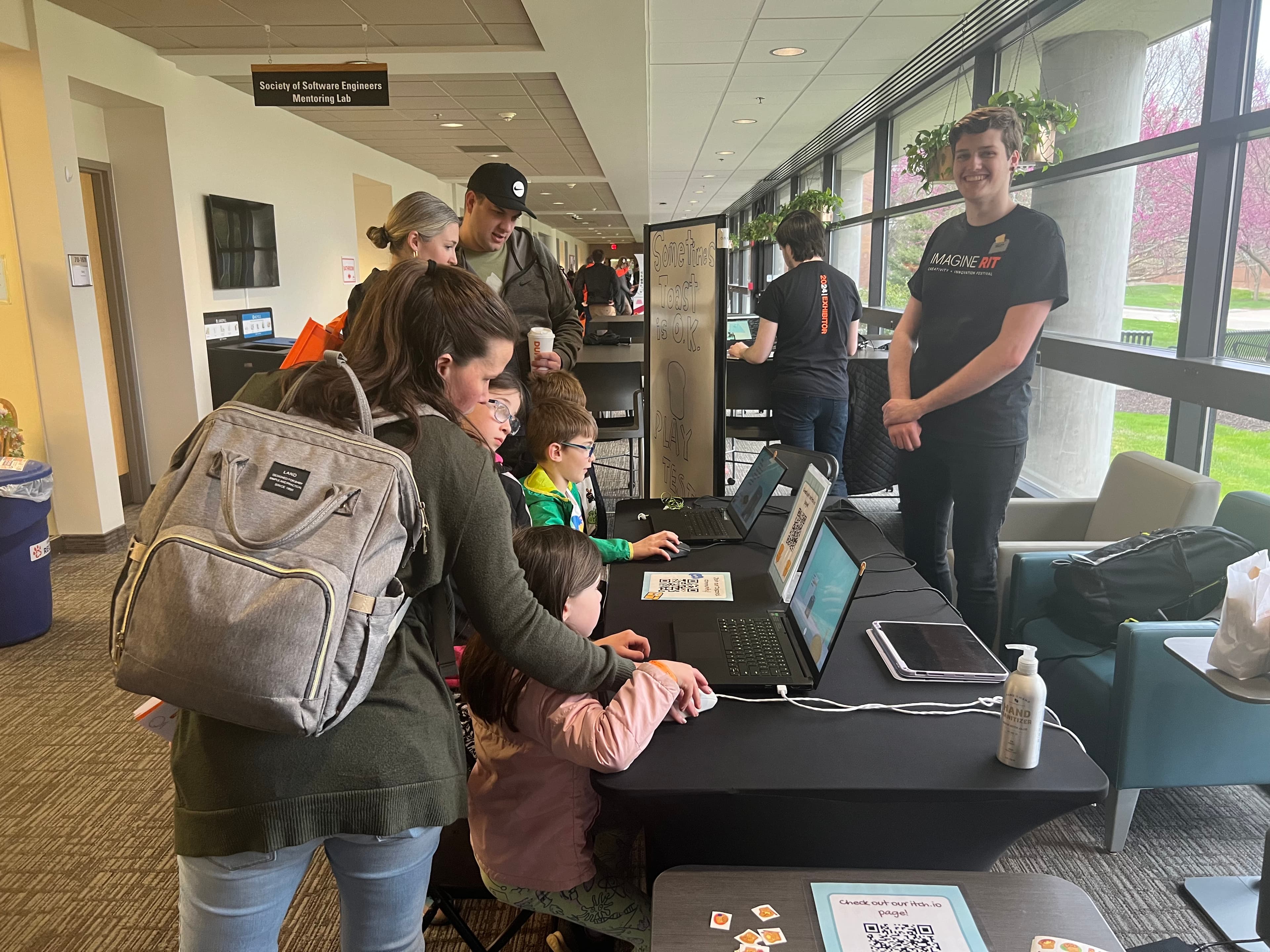 Visitors playing Sometimes Toast is O.K. at Imagine RIT 2024